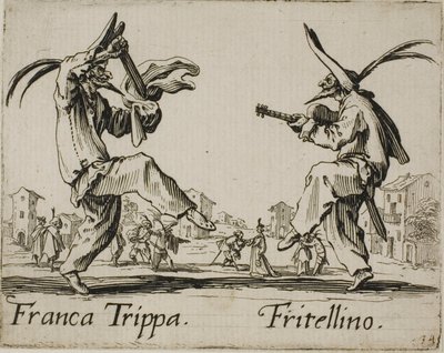 Franca Trippa - Fritellino, plaat 23 van Balli di Sfessania door Jacques Callot