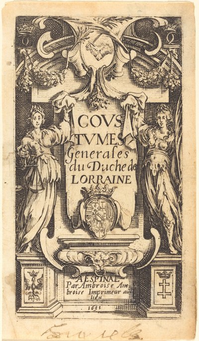 Frontispice voor "De gebruiken van Lotharingen" door Jacques Callot