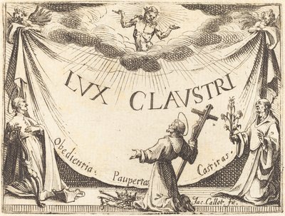 Frontispice voor "Het licht van het klooster" door Jacques Callot