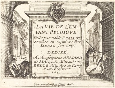 Frontispice voor De Verloren Zoon door Jacques Callot