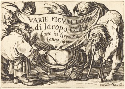Frontispice voor "Varie Figure Gobbi" door Jacques Callot