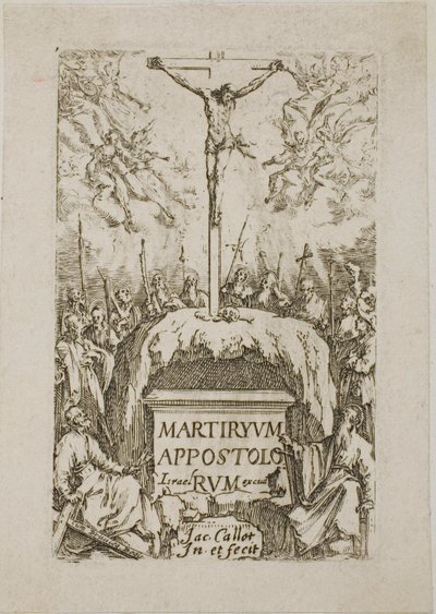 Frontispice, uit De martelarijen van de apostelen door Jacques Callot