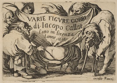 Frontispice, uit Varie Figure Gobbi, suite ook wel Les Bossus, Les Pygmées, Les..., 1616-22 door Jacques Callot