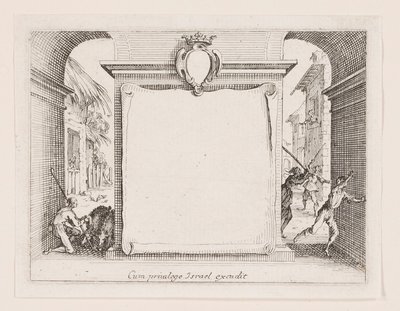 Frontispice, uit de serie La vie de l door Jacques Callot