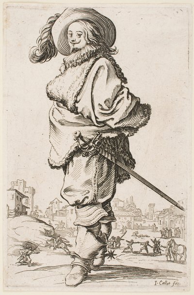 Heer in een met bont afgezette mantel, uit de serie 