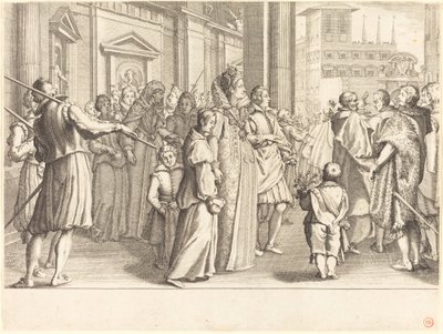 Groot Hertogin bij de Processie van de Jonge Meisjes door Jacques Callot