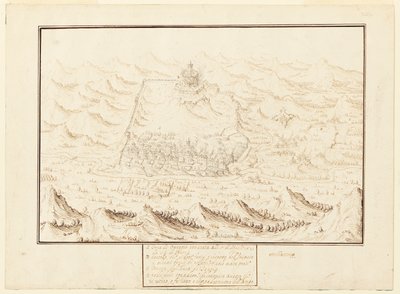 Isometrisch uitzicht op Torra de Ottaggio door Jacques Callot