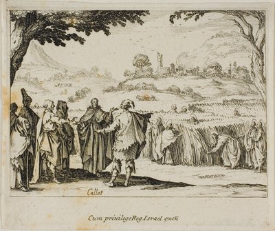 Jezus met de Farizeeën, uit Het Nieuwe Testament door Jacques Callot