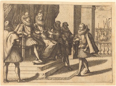 Koning en Koningin in Overleg over de Turken door Jacques Callot