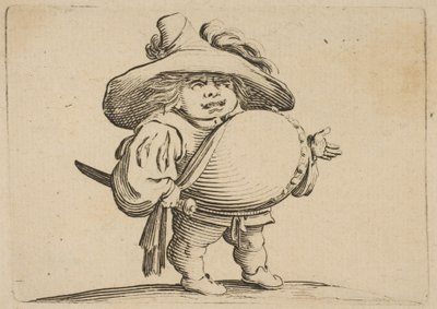 De man met een grote buik versierd met knopen door Jacques Callot