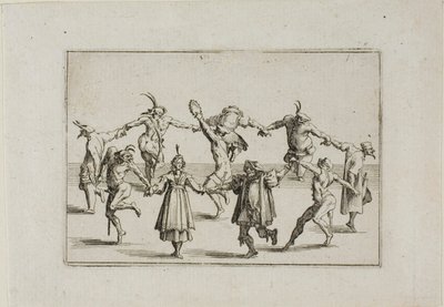 La Ronde (De ronde dans), uit De caprices door Jacques Callot