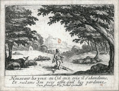 Het leven van de verloren zoon ... (gravure) door Jacques Callot