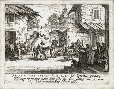 Het leven van de verloren zoon ... (gravure) door Jacques Callot
