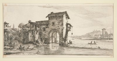 De Molen aan het Water, uit Landschappen voor Giovanni de Medici door Jacques Callot