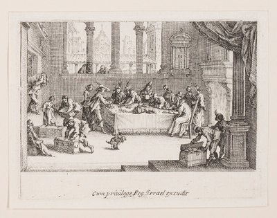 De Verdeling van de Rijkdom, uit de serie La Vie de l door Jacques Callot