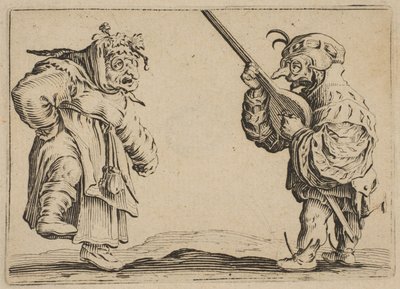 Les Danseurs au Luth, uit Les Caprices Serie B, The Nancy Set, 1617-20 door Jacques Callot