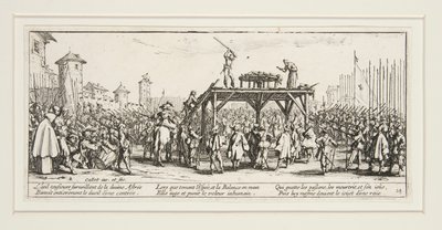Les grandes miseres de la guerre: No. 14 - La roue door Jacques Callot