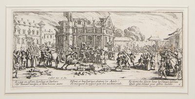 Les grandes miseres de la guerre: No. 6 -Devastation d door Jacques Callot