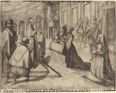 Huwelijk van Margaretha van Oostenrijk en Filips III [verso] door Jacques Callot