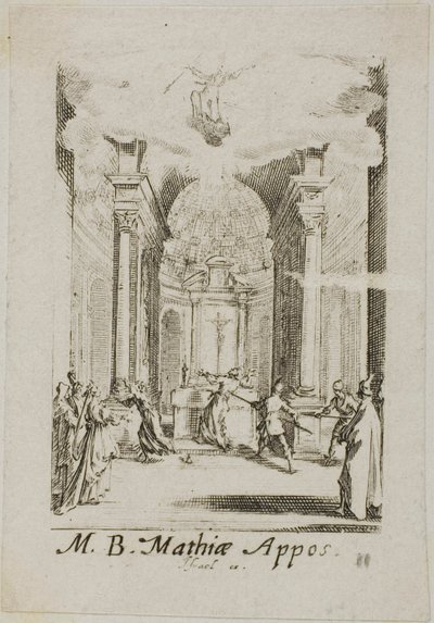 Martelaarschap van de heilige Mathias, plaat elf uit De Martelaars van de Apostelen door Jacques Callot