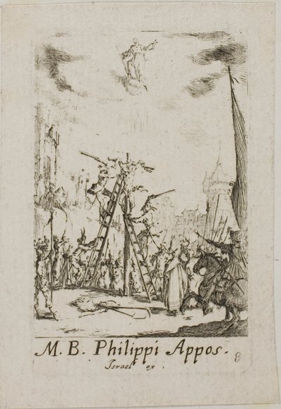 Martelaarschap van de heilige Phillip, plaat acht uit De Martelaars van de Apostelen door Jacques Callot