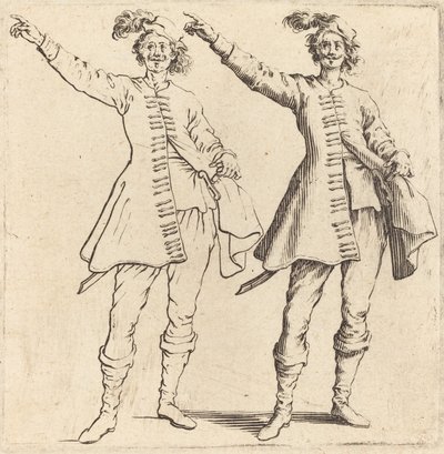 Officier, met Uitgestrekte Arm, Vooraanzicht door Jacques Callot