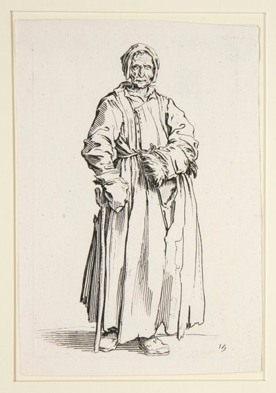 Eenogige vrouw, uit De Bedelaars (La borgnesse) door Jacques Callot