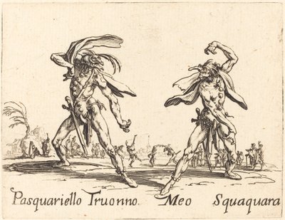 Pasquariello Truonno en Meo Squaquara door Jacques Callot