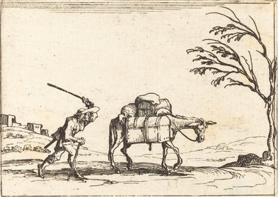 Boer die zijn Ezel Slaat door Jacques Callot