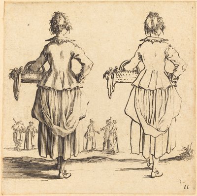 Boerin met Mand, van Achteren Gezien door Jacques Callot