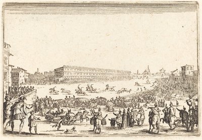 Piazza bij de Porta al Prato door Jacques Callot