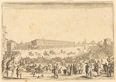 Piazza Presso alla Porta al Prato door Jacques Callot