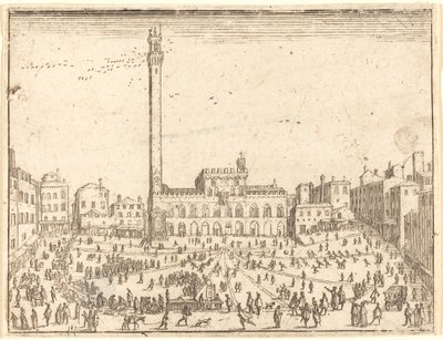 Piazza Publicca, Siena door Jacques Callot