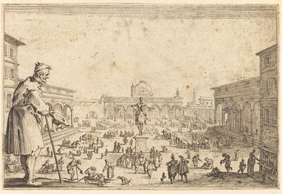 Piazza SS. Annunziata, Florence door Jacques Callot