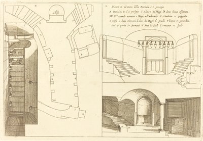 Plattegrond en Elevatie van de Kerk van de Heilige Geboorte door Jacques Callot