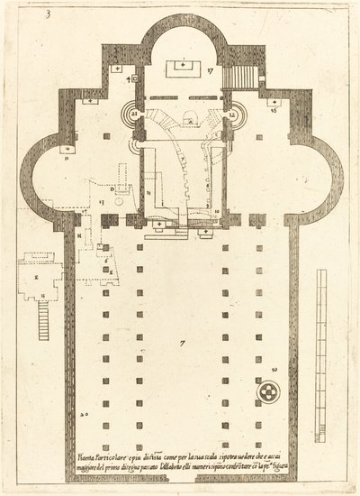 Plattegrond van de Kerk van de Heilige Kribbe door Jacques Callot