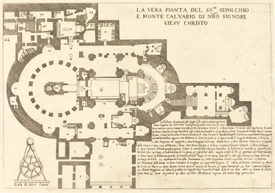Plan van het Heilig Graf en de Berg Calvarie door Jacques Callot