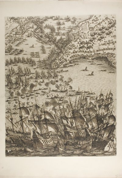 Plaat Vijf uit La Siège de la Rochelle door Jacques Callot