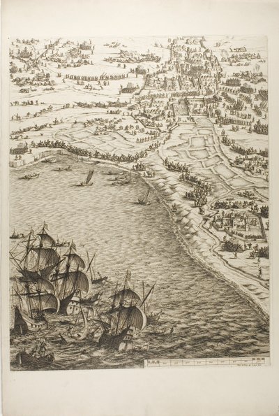 Plaat Zes uit La Siège de la Rochelle door Jacques Callot