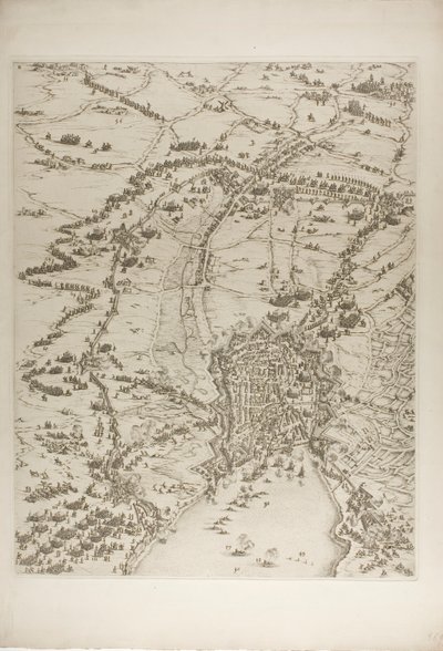 Plaat twee uit La Siège de la Rochelle door Jacques Callot