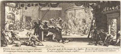 Plundering van een grote boerderij door Jacques Callot