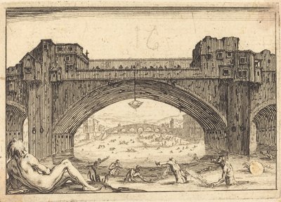 Ponte Vecchio, Florence door Jacques Callot