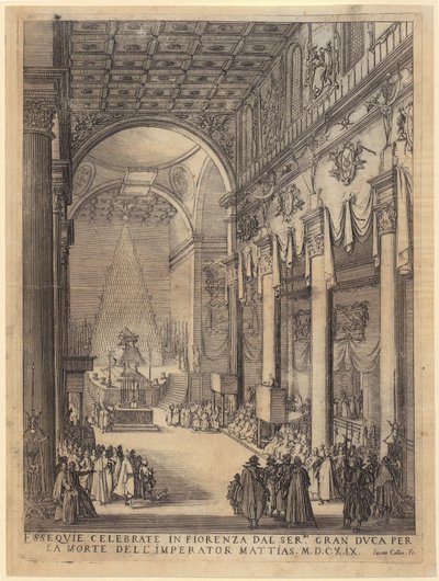 Requiem ter ere van keizer Matthias door Jacques Callot