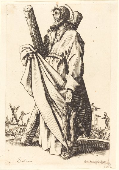 Sint Andreas, gepubliceerd 1631 door Jacques Callot