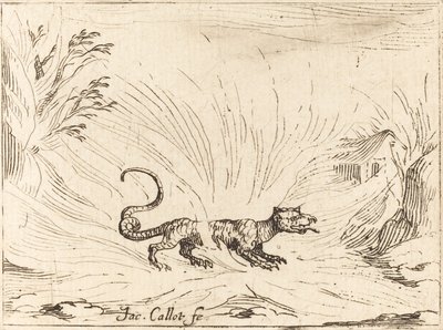 Salamander omringd door vlammen door Jacques Callot