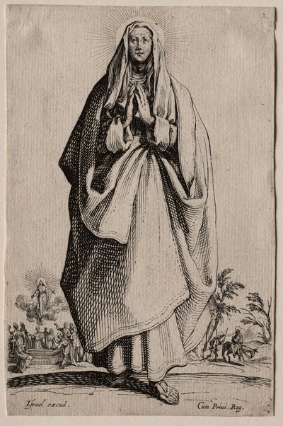 Salvatoris Beatae Mariae Virginis Sanctorum Apostolorum Icones/Les Grands Apôtres: La Sainte Vierge door Jacques Callot