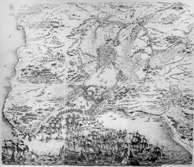Belegering van La Rochelle door Jacques Callot