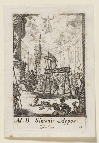 Simon de Apostel (Simonis Appos.) door Jacques Callot