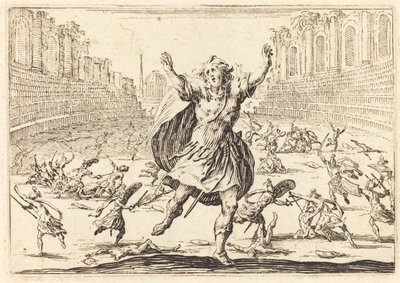 Schermutseling in een Romeins circus door Jacques Callot