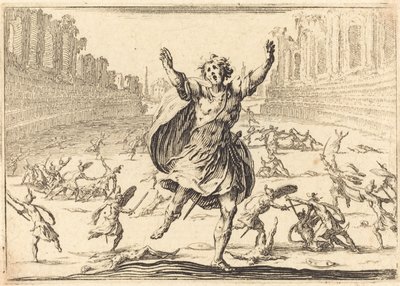 Schermutseling in een Romeins Circus, ca. 1617 door Jacques Callot